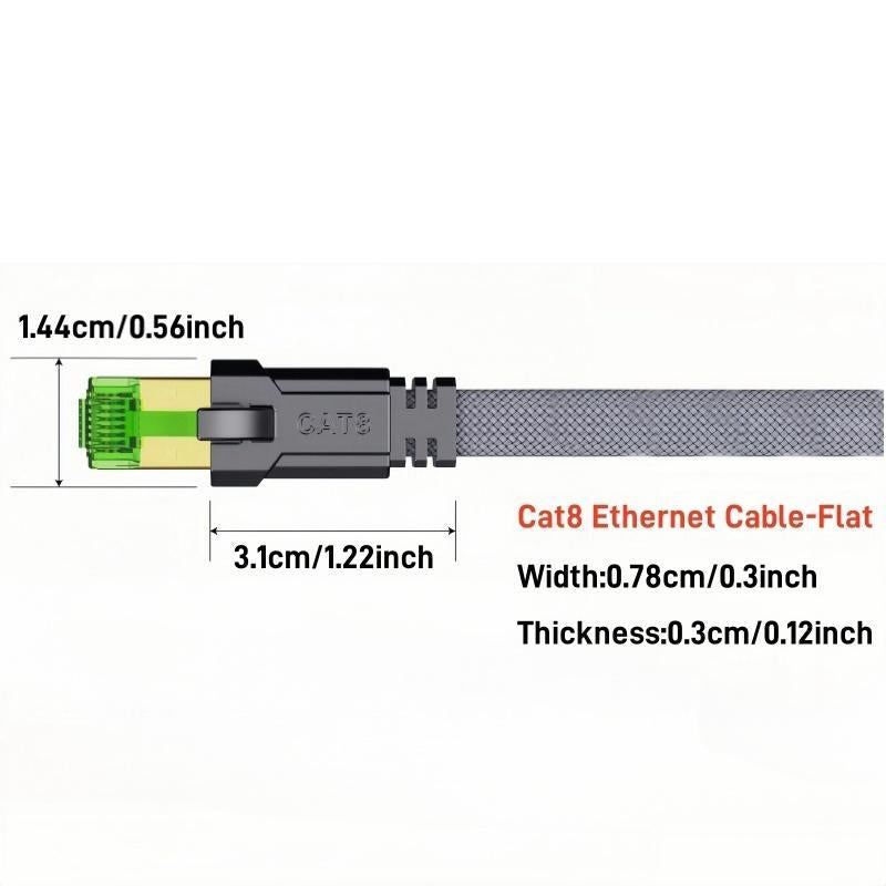 Cat 8 Ethernet Cable, High Speed Braided 40Gbps 2000Mhz Network Cord, Heavy Duty LAN Cable Compatible for Gaming PC PS5 Xbox Modem Router