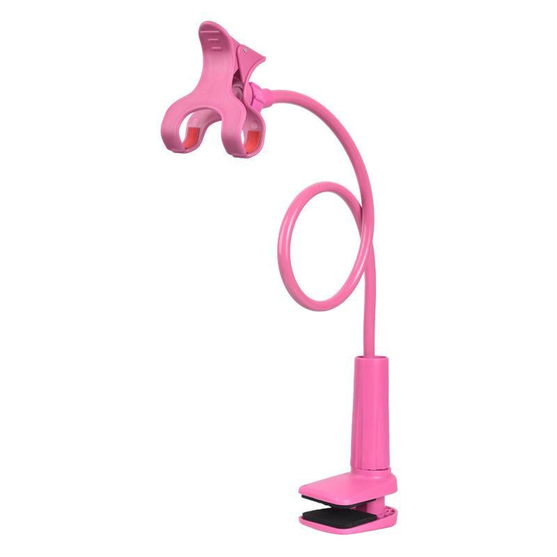 Long Neck Phone Holder – 360° Rotating Flexible Gooseneck for Desktop and Bedside, Reinforced Base, Soft Silicone Clip Fits Smartphones up to 10Cm Wide