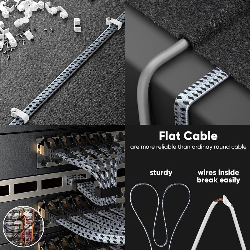 Cat 8 Ethernet Cable, High Speed Braided 40Gbps 2000Mhz Network Cord, Heavy Duty LAN Cable Compatible for Gaming PC PS5 Xbox Modem Router