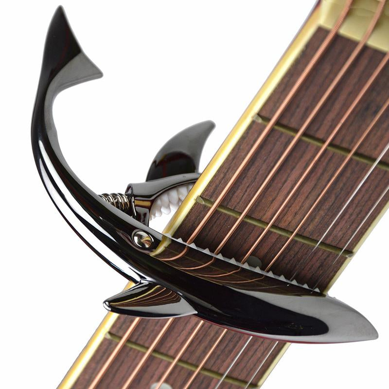 Zinc Alloy Guitar Capo Shark Capo for Acoustic and Electric Guitar with Good Hand Feeling, No Fret Buzz and Durable,Gift for Musicians