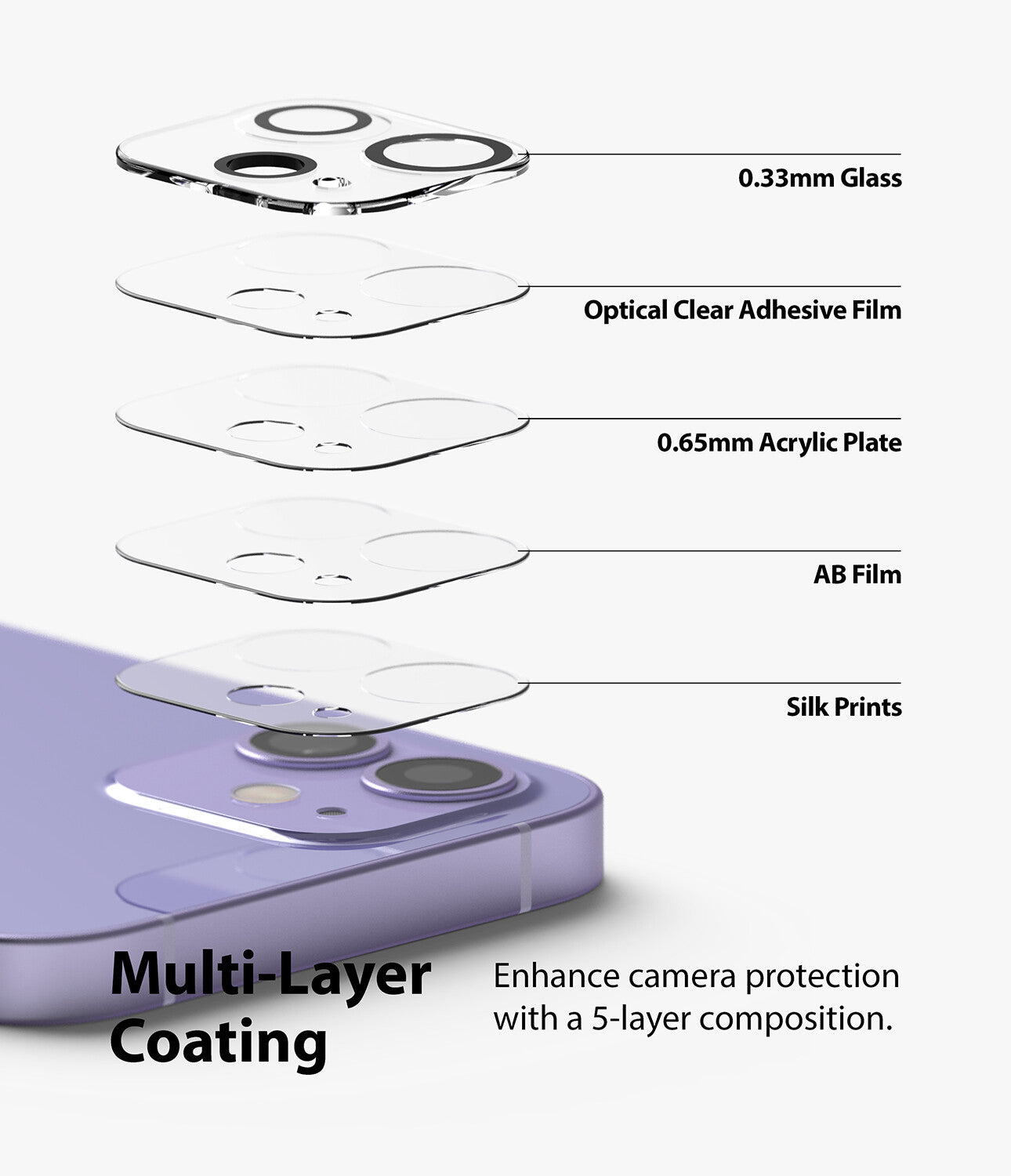 For Iphone 12 / Pro / Max / Mini Camera Lens Screen Protector Ringke Glass 3 PK