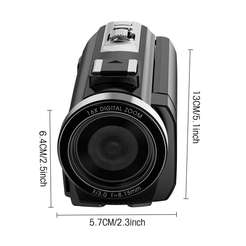Dvc Camera, Full HD 1080P Video Recorder, 3-Inch Tft LCD Screen, 270° Rotating IPS Display, Includes Remote & 32GB Memory Card