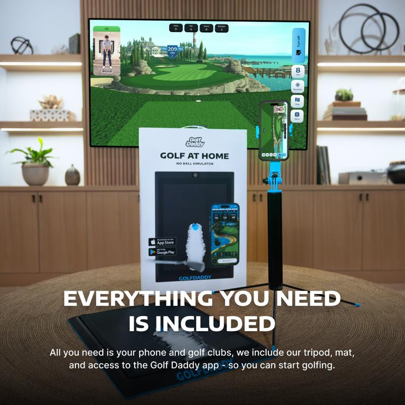 Golf at Home - No Ball Golf Simulator - Precise Simulation without a Ball - Play Golf Anywhere Anytime