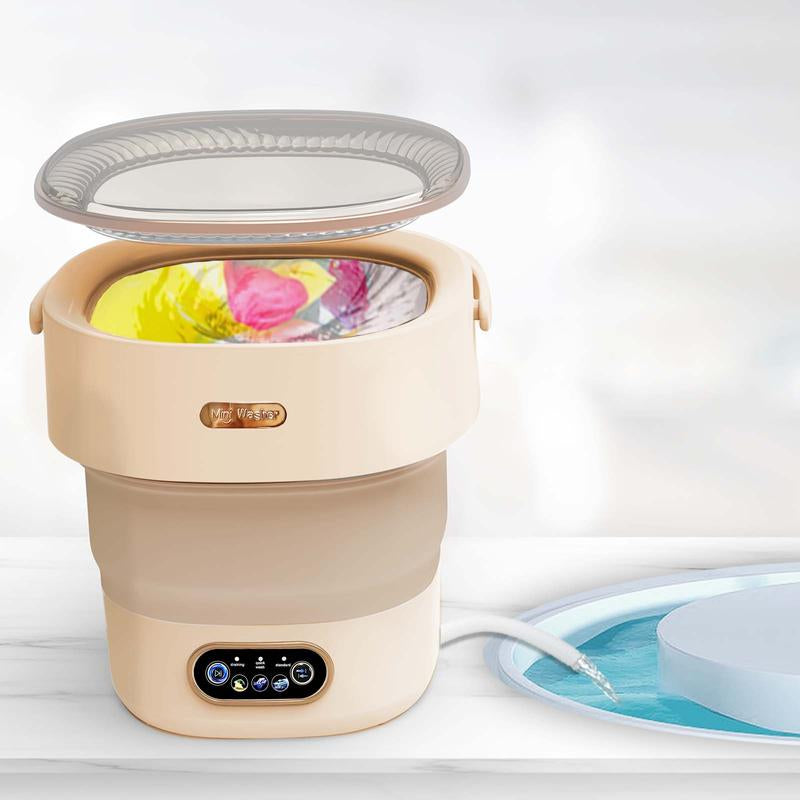 Portable Mini Washing Machine, 13L Large Capacity Foldable Washing Machine with 3 Cleaning Modes, Compact Washing Machine for Travel, Apartment, RV