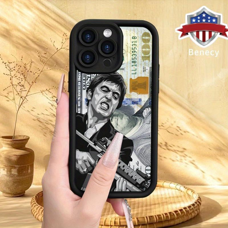 Creative Scar Face Painted Pattern Case for Iphone 16 17 15 14 Pro Max 13 12 11 Air XR XS E plus Shockproof Drop Protection Rugged Durable Silicone Cover