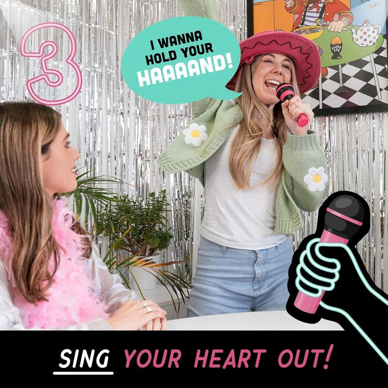 Grab the Mic - Karaoke-Style Game with Foam Microphone, 125 Word Cards, Game Board, Player Tokens & Easy-To-Follow Instructions