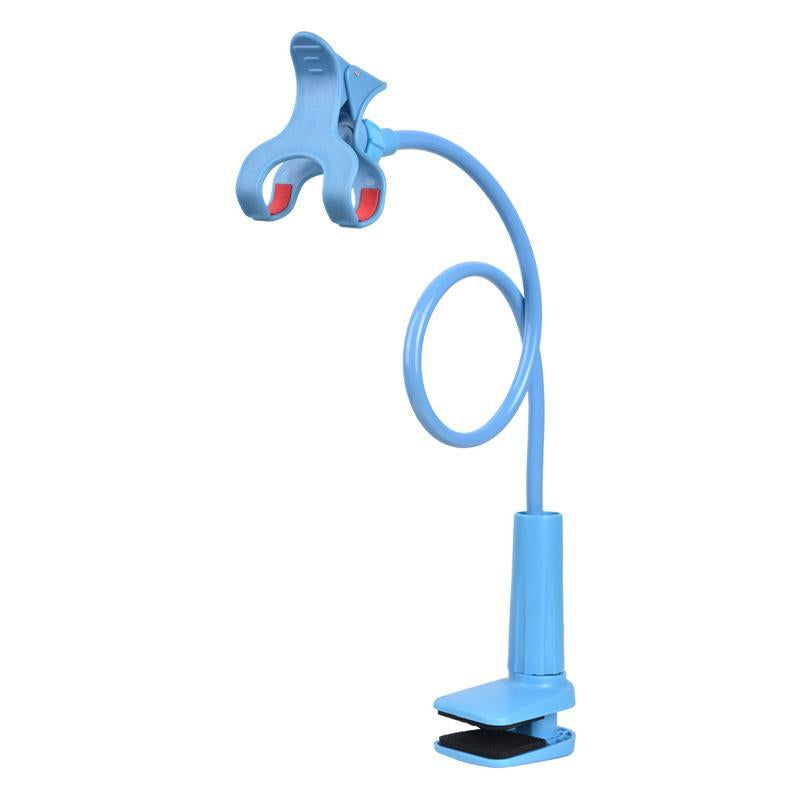 Long Neck Phone Holder – 360° Rotating Flexible Gooseneck for Desktop and Bedside, Reinforced Base, Soft Silicone Clip Fits Smartphones up to 10Cm Wide