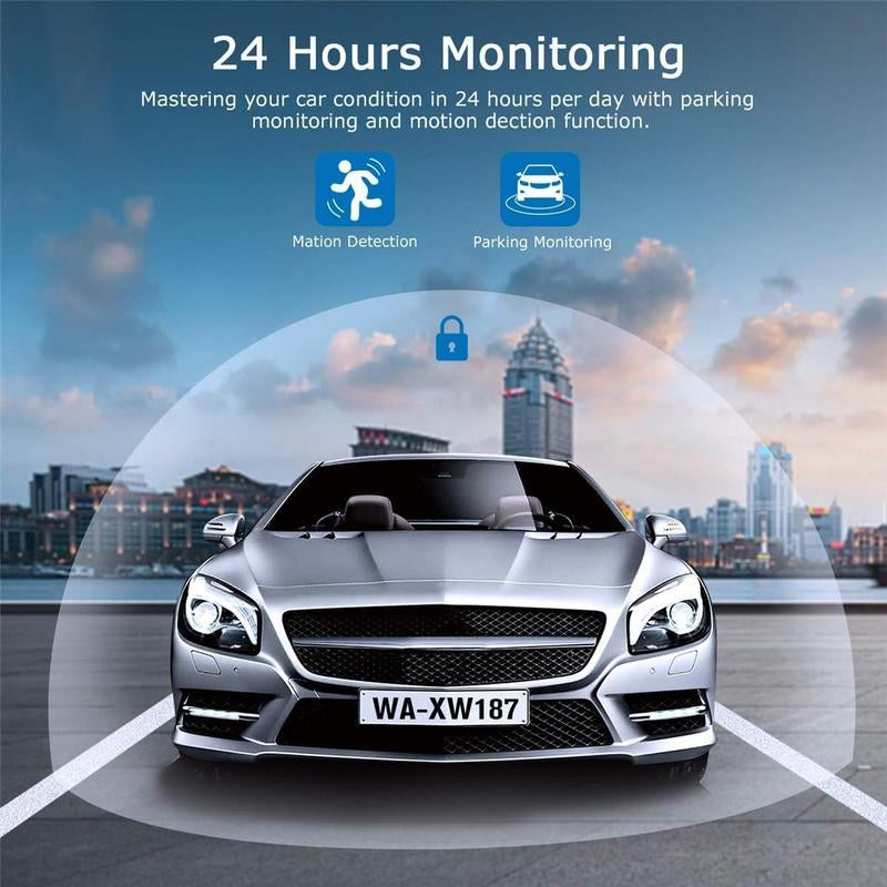 Whatook Dash Cam FHD 1080P Car Camera, Front Dash Camera for Cars, Mini Dashcams for Cars with Night Vision, 24 Hours Parking Mode, WDR, Loop Recording with 32GB
