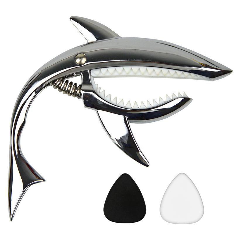 Zinc Alloy Guitar Capo Shark Capo for Acoustic and Electric Guitar with Good Hand Feeling, No Fret Buzz and Durable,Gift for Musicians