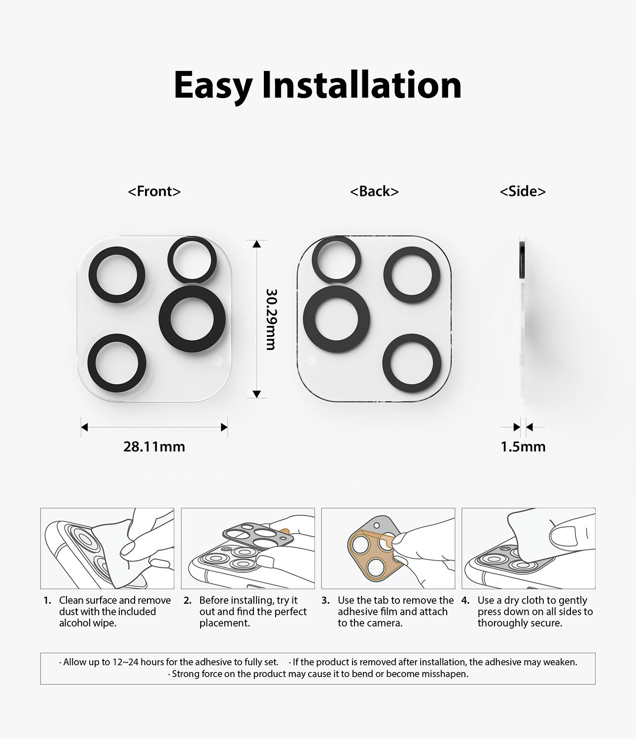 For Iphone 12 / Pro / Max / Mini Camera Lens Screen Protector Ringke Glass 3 PK