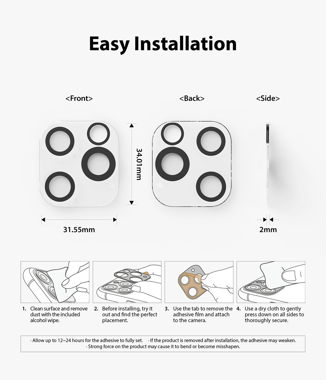 For Iphone 12 / Pro / Max / Mini Camera Lens Screen Protector Ringke Glass 3 PK