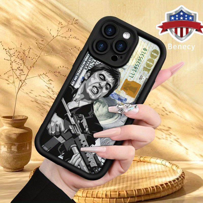 Creative Scar Face Painted Pattern Case for Iphone 16 17 15 14 Pro Max 13 12 11 Air XR XS E plus Shockproof Drop Protection Rugged Durable Silicone Cover