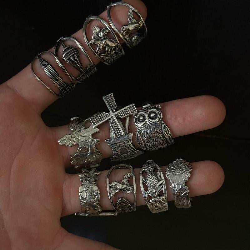 Mystery Spoon Ring - Vintage Handcrafted Antique Spoon Ring