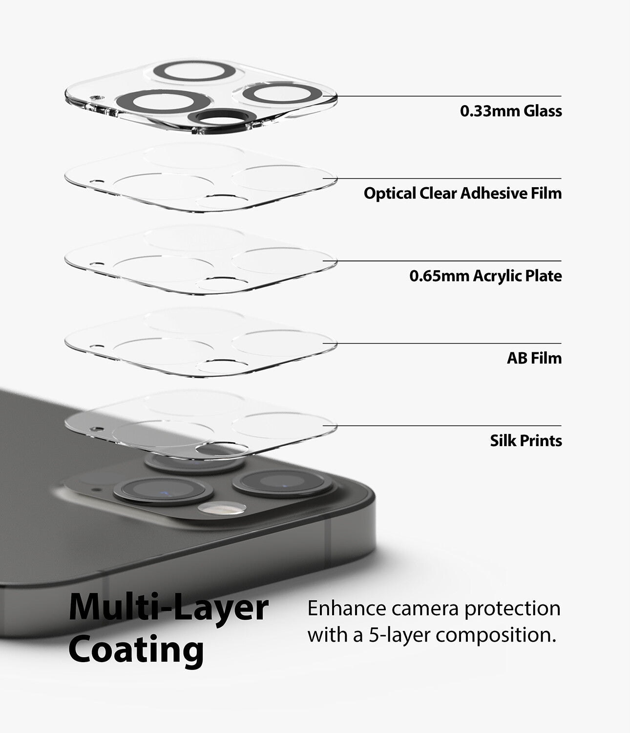 For Iphone 12 / Pro / Max / Mini Camera Lens Screen Protector Ringke Glass 3 PK