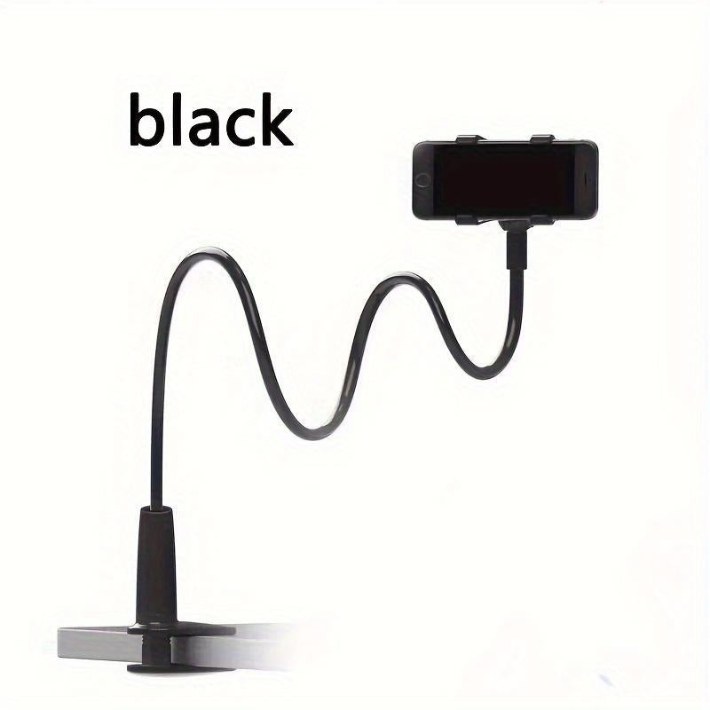 Long Neck Phone Holder – 360° Rotating Flexible Gooseneck for Desktop and Bedside, Reinforced Base, Soft Silicone Clip Fits Smartphones up to 10Cm Wide