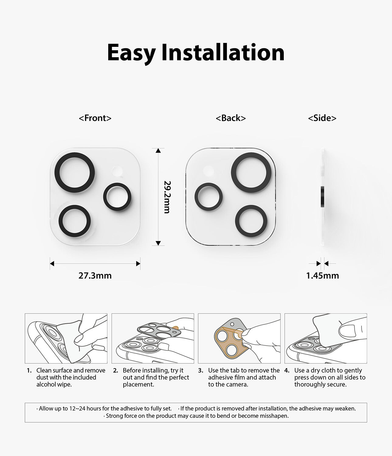 For Iphone 12 / Pro / Max / Mini Camera Lens Screen Protector Ringke Glass 3 PK