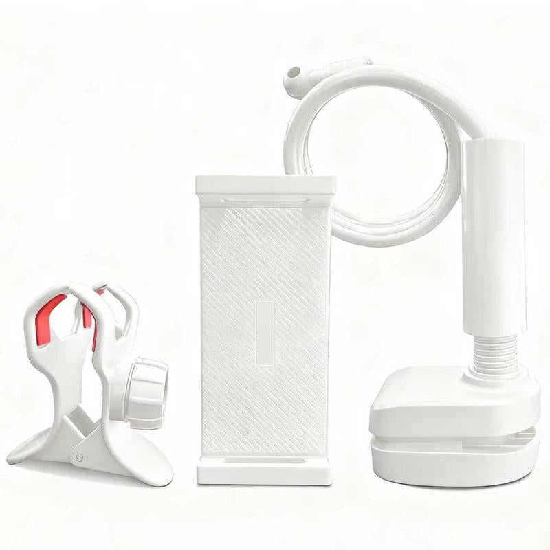 Long Neck Phone Holder – 360° Rotating Flexible Gooseneck for Desktop and Bedside, Reinforced Base, Soft Silicone Clip Fits Smartphones up to 10Cm Wide