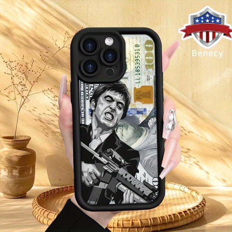 Creative Scar Face Painted Pattern Case for Iphone 16 17 15 14 Pro Max 13 12 11 Air XR XS E plus Shockproof Drop Protection Rugged Durable Silicone Cover