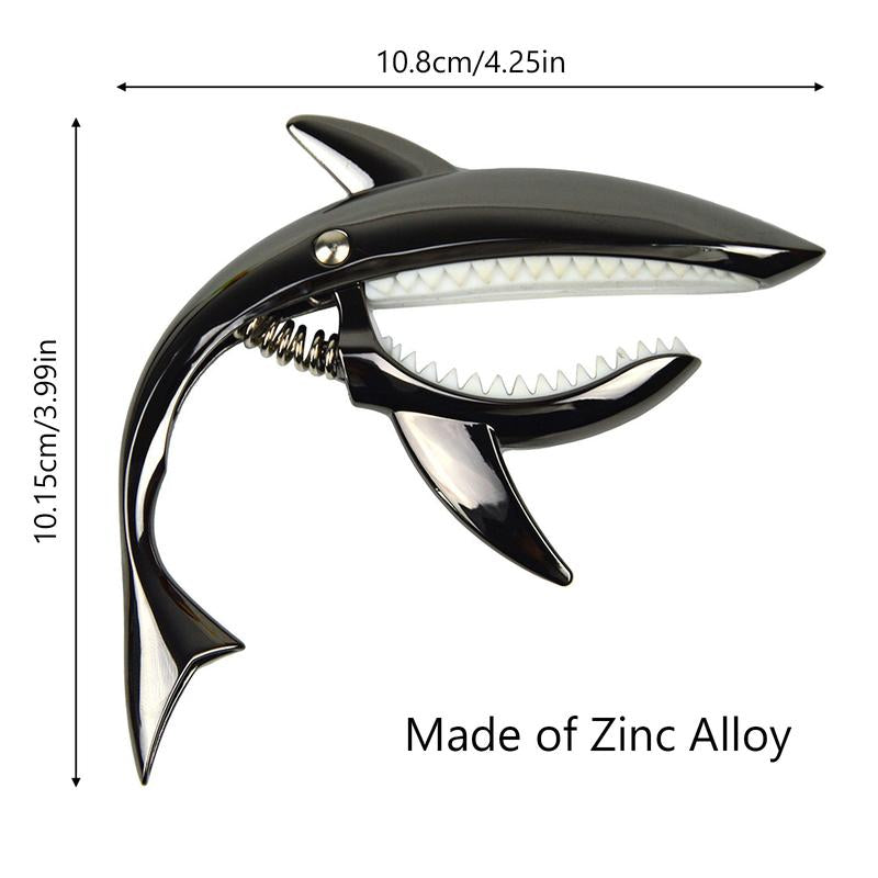 Zinc Alloy Guitar Capo Shark Capo for Acoustic and Electric Guitar with Good Hand Feeling, No Fret Buzz and Durable,Gift for Musicians