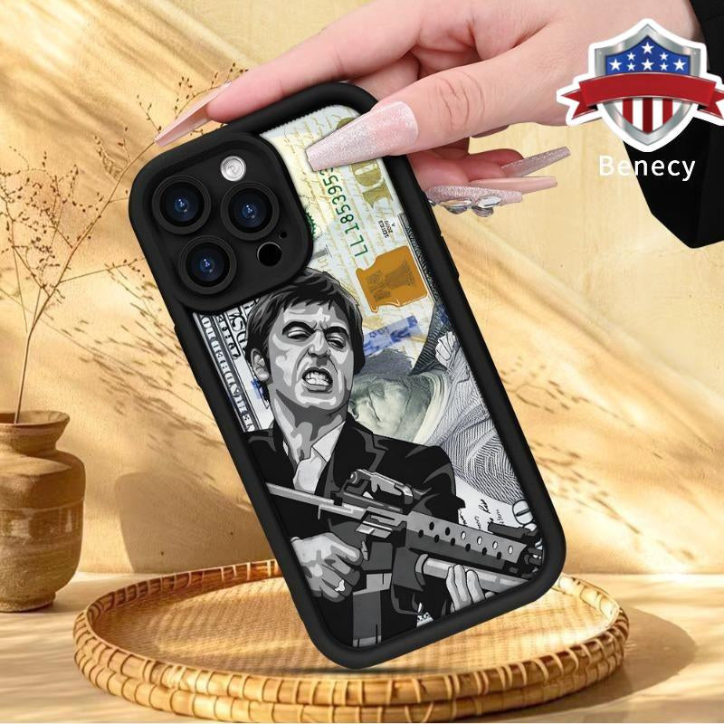 Creative Scar Face Painted Pattern Case for Iphone 16 17 15 14 Pro Max 13 12 11 Air XR XS E plus Shockproof Drop Protection Rugged Durable Silicone Cover