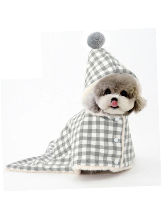 Checkered Pet Cloak Sleeping Bag - Warm & Stylish Cape for Dogs
