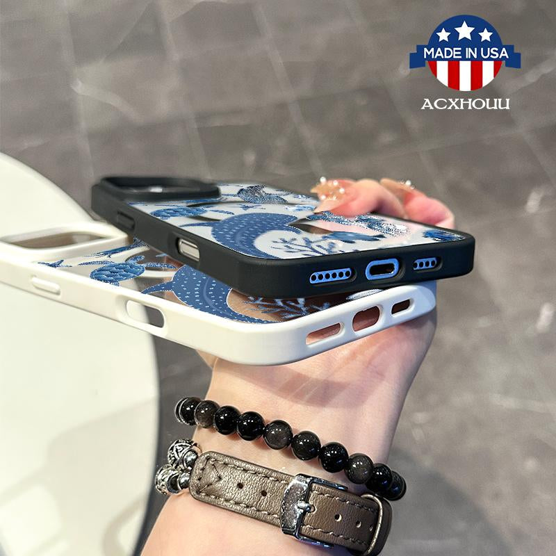 Chic Magnetic Case for Iphone11/12/13/14/15/16/Promax Whalesshark Magsafe Ready, Anti-Slip, Ultra Thin | Aesthetic Touch for Daily Use